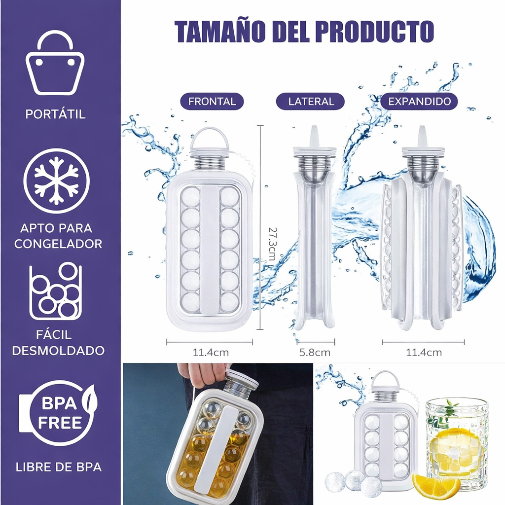 Bandeja para cubitos de hielo 2 en 1